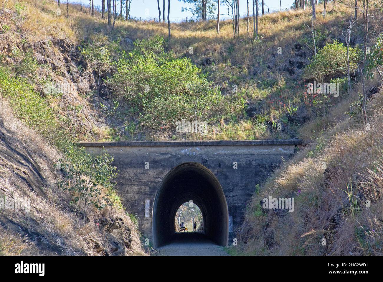 Le tunnel Yimbun le long de la Brisbane Valley Rail Trail Banque D'Images