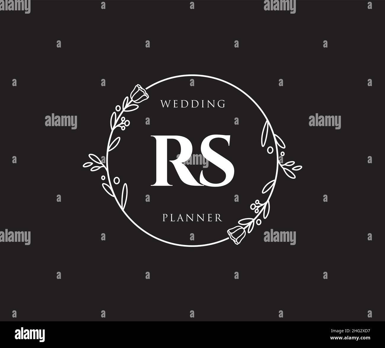 Logo RS féminin.Utilisable pour les logos nature, salon, Spa, cosmétique et Beauté.Elément de modèle de logo Flat Vector. Illustration de Vecteur