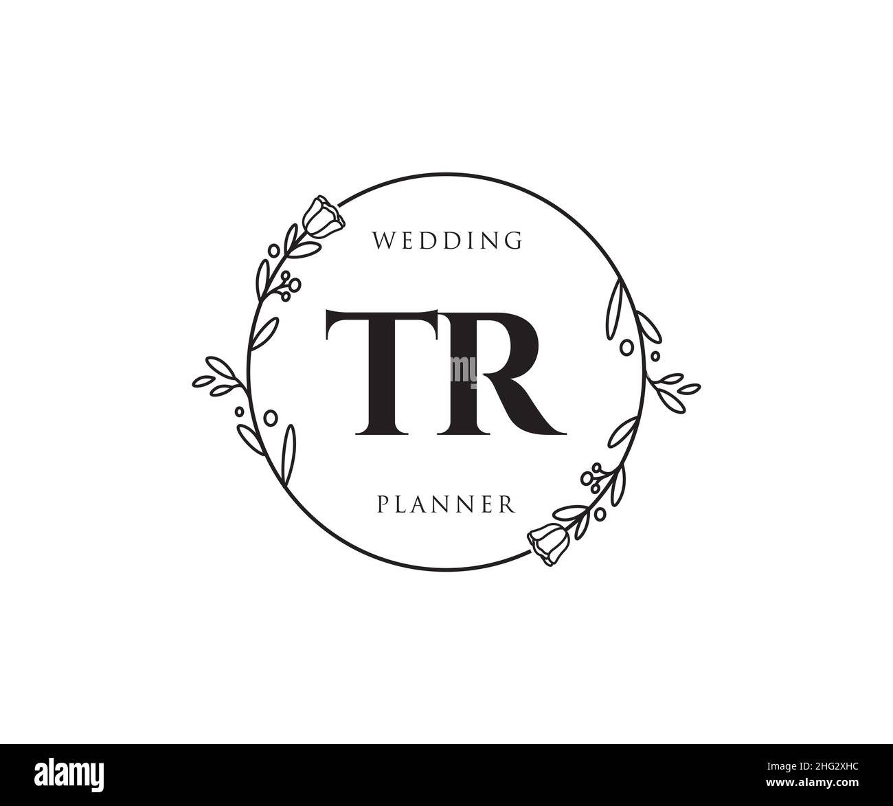 Logo TR féminin.Utilisable pour les logos nature, salon, Spa, cosmétique et Beauté.Elément de modèle de logo Flat Vector. Illustration de Vecteur