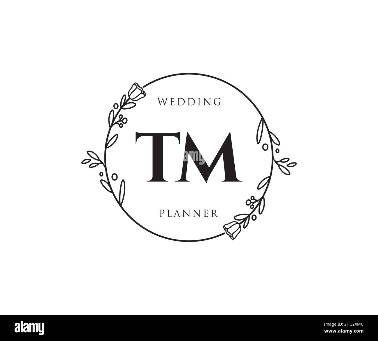 TM logo féminin.Utilisable pour les logos nature, salon, Spa, cosmétique et Beauté.Elément de modèle de logo Flat Vector. Illustration de Vecteur