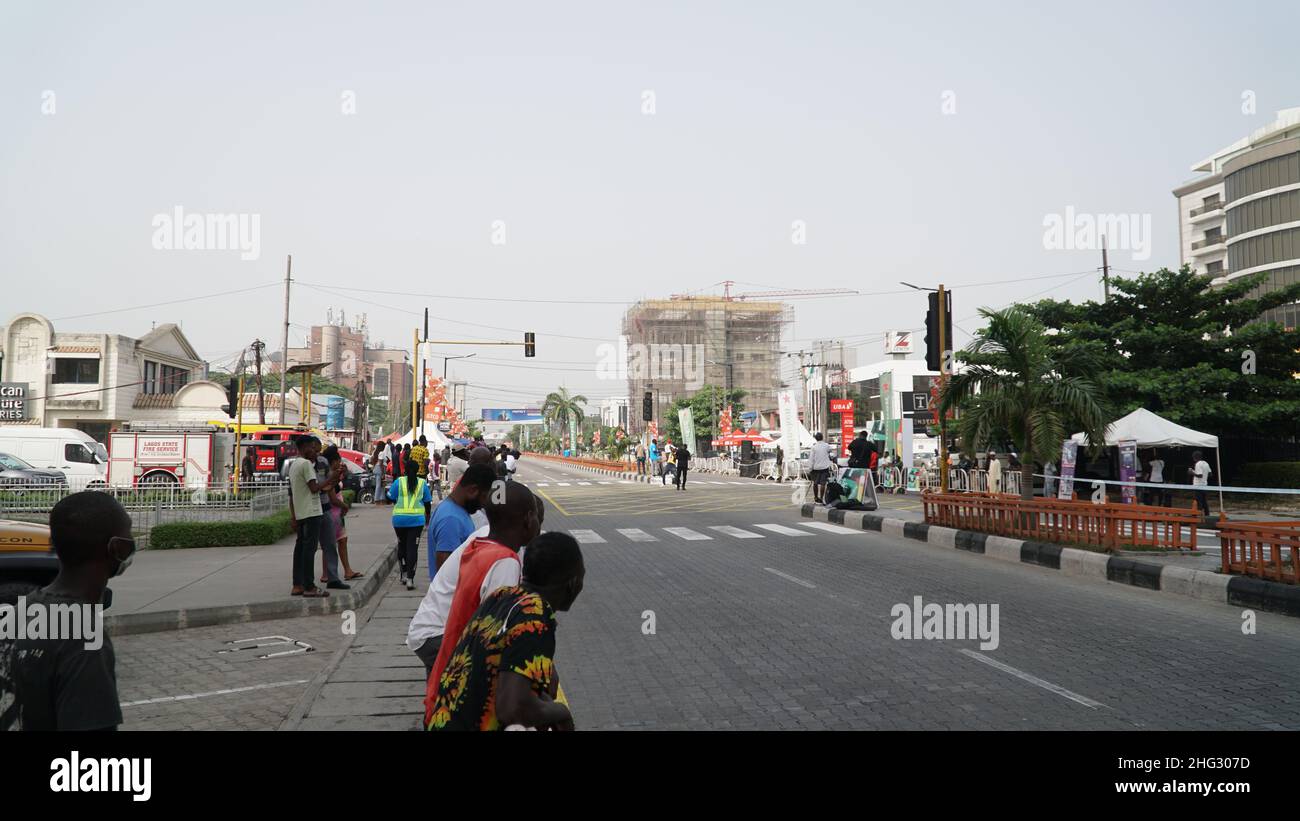 Autofest 2021 Akin Adesola Street, Lagos, Nigeria Banque D'Images