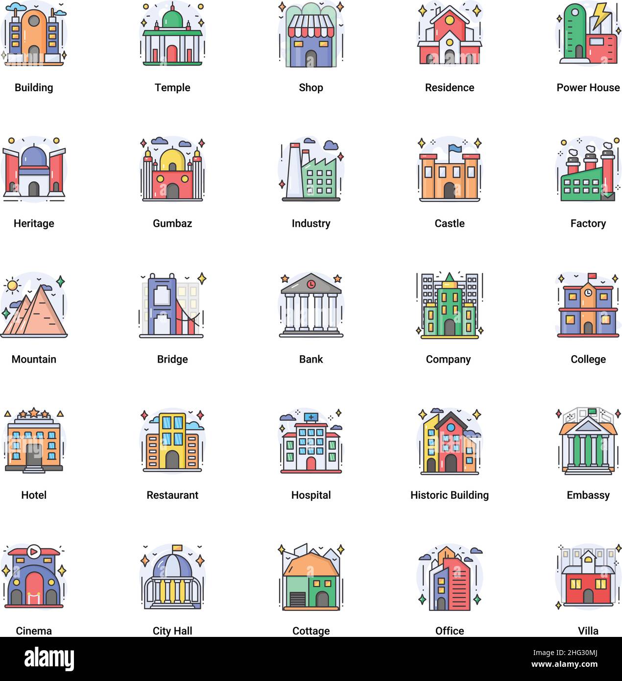 Les bâtiments de l'immobilier Illustration de Vecteur