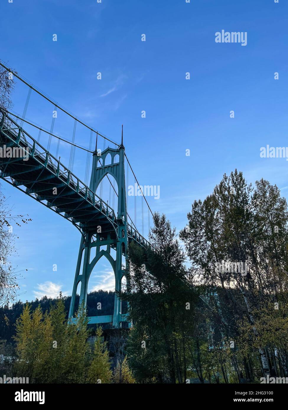 Cathedral Park est un parc et le nom du quartier éponyme dans la partie la plus septentrionale de Portland, Oregon, sur la rive est du Willamet Banque D'Images