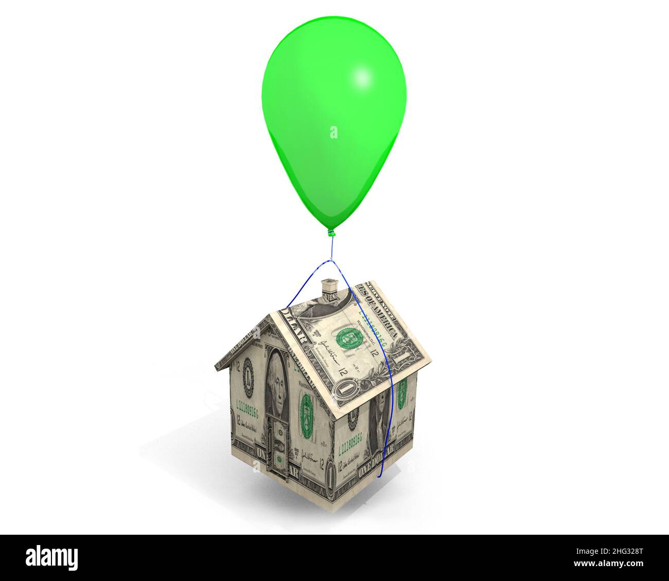 Bulle hypothécaire : une illustration liée aux prêts hypothécaires à taux ajustable (ARMS) et à la hausse des taux d'intérêt qui leur sont associés. Banque D'Images