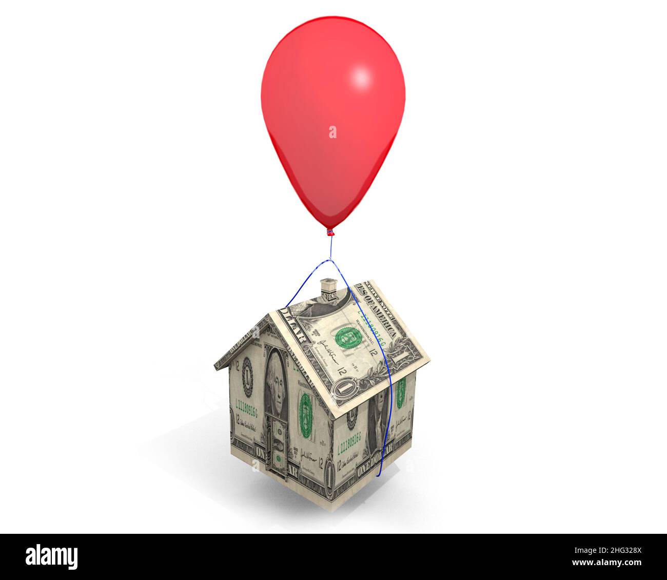 Bulle hypothécaire : une illustration liée aux prêts hypothécaires à taux ajustable (ARMS) et à la hausse des taux d'intérêt qui leur sont associés. Banque D'Images