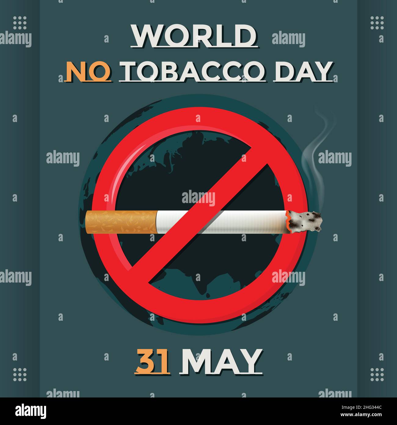 Bannière de l'affiche de la Journée mondiale sans tabac 31 mai, dire non au tabac, danger pour la santé Illustration de Vecteur
