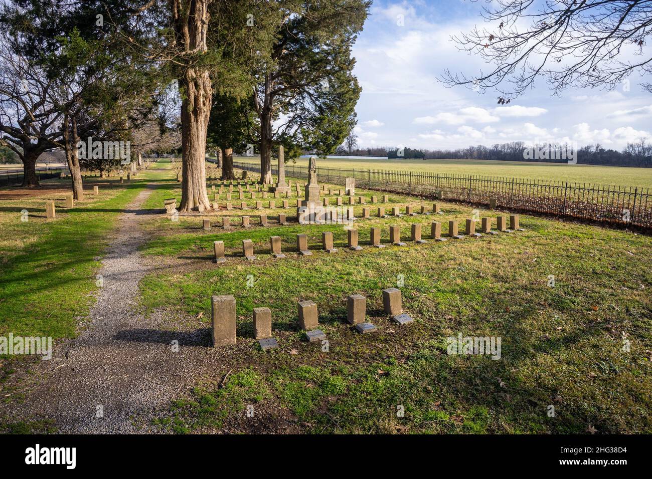 Le cimetière de la Confédération McGavock est situé à Franklin, Tennessee.Il a été établi en juin 1866 comme cimetière privé sur des terres données par les McGavock Banque D'Images