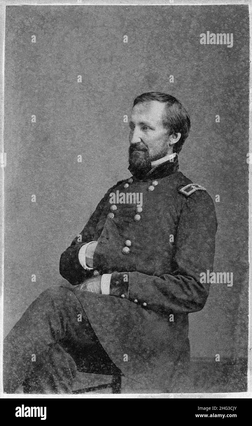 Photo d'époque du général William Rosecrans.William Starke Rosecrans (1819 – 1898) était un inventeur américain, directeur de la compagnie de charbon et de pétrole, diplomate, Pol Banque D'Images