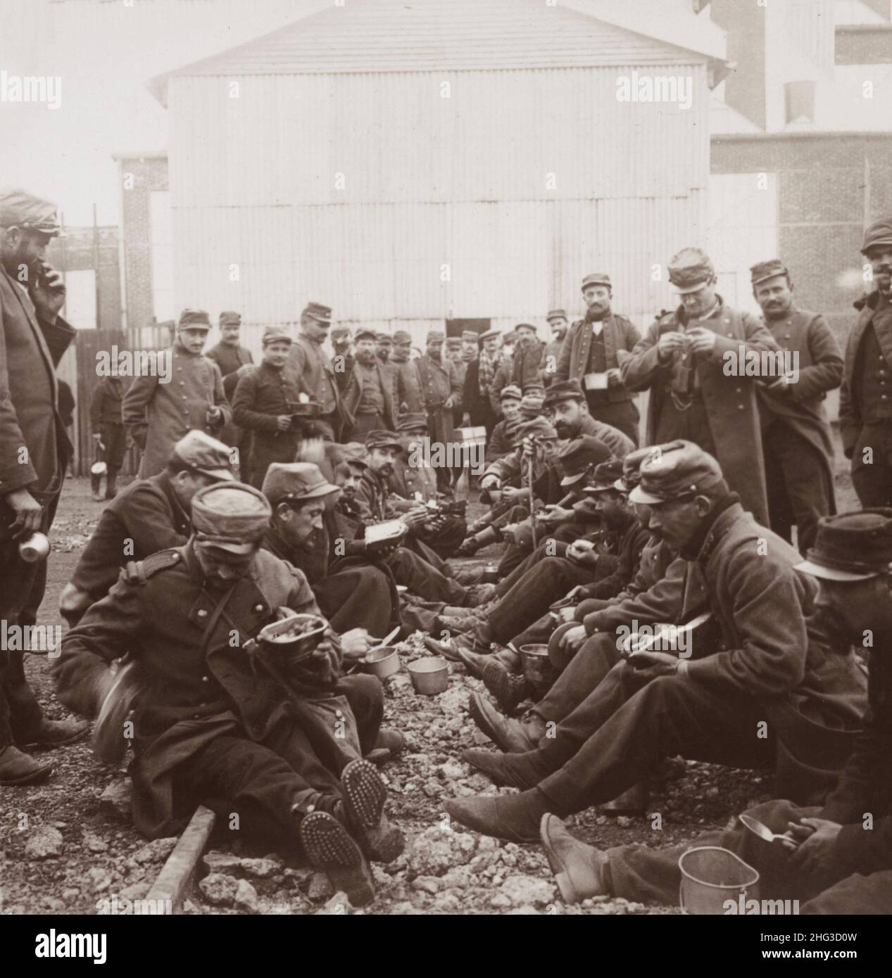 Première Guerre mondiale 1914-1918.Des convalescents français, surnomment « les érables », sur le point de revenir au front. Banque D'Images