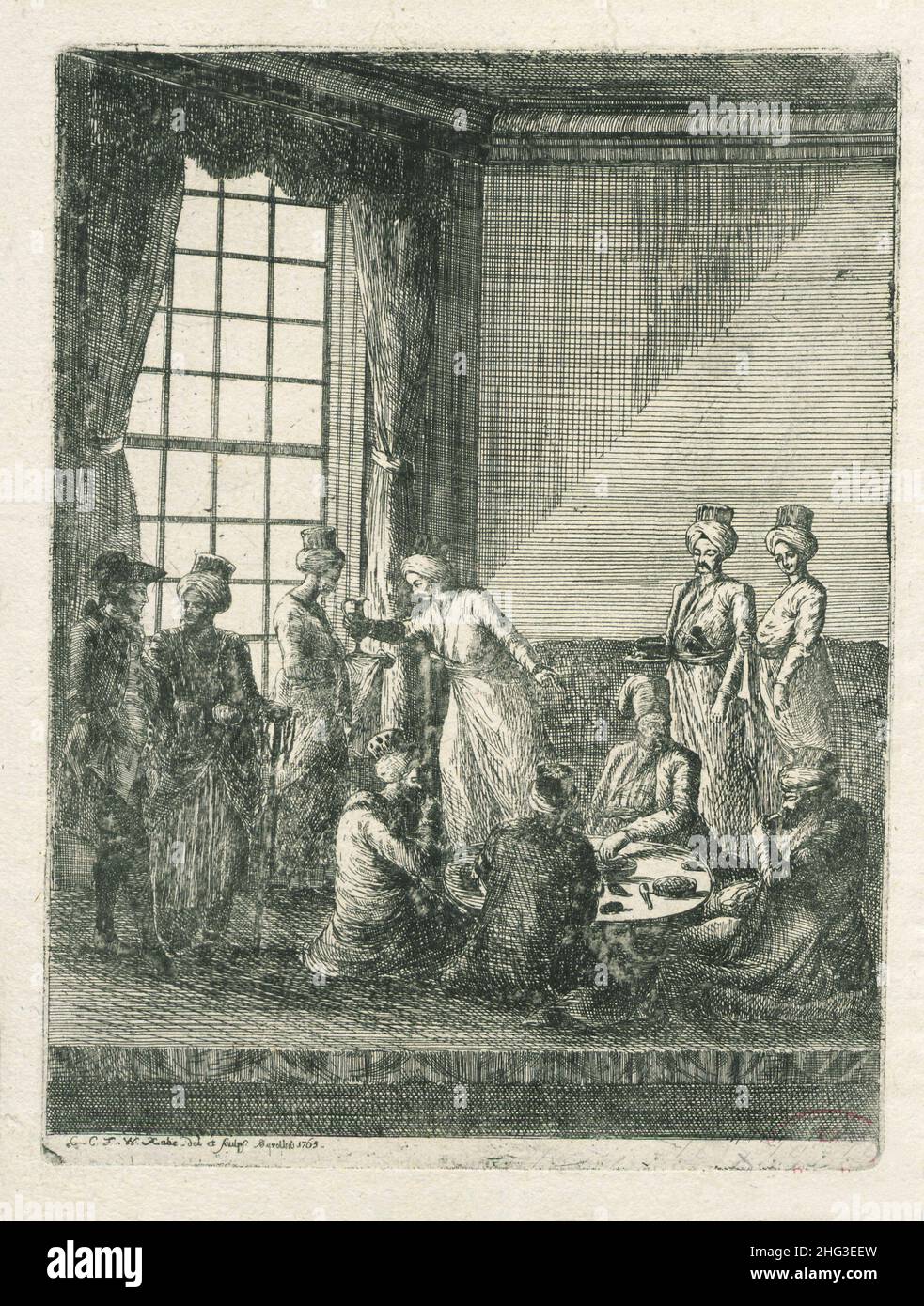 Gravure de la première ambassade turque à Berlin en 1765.Allemagne.1765 Banque D'Images