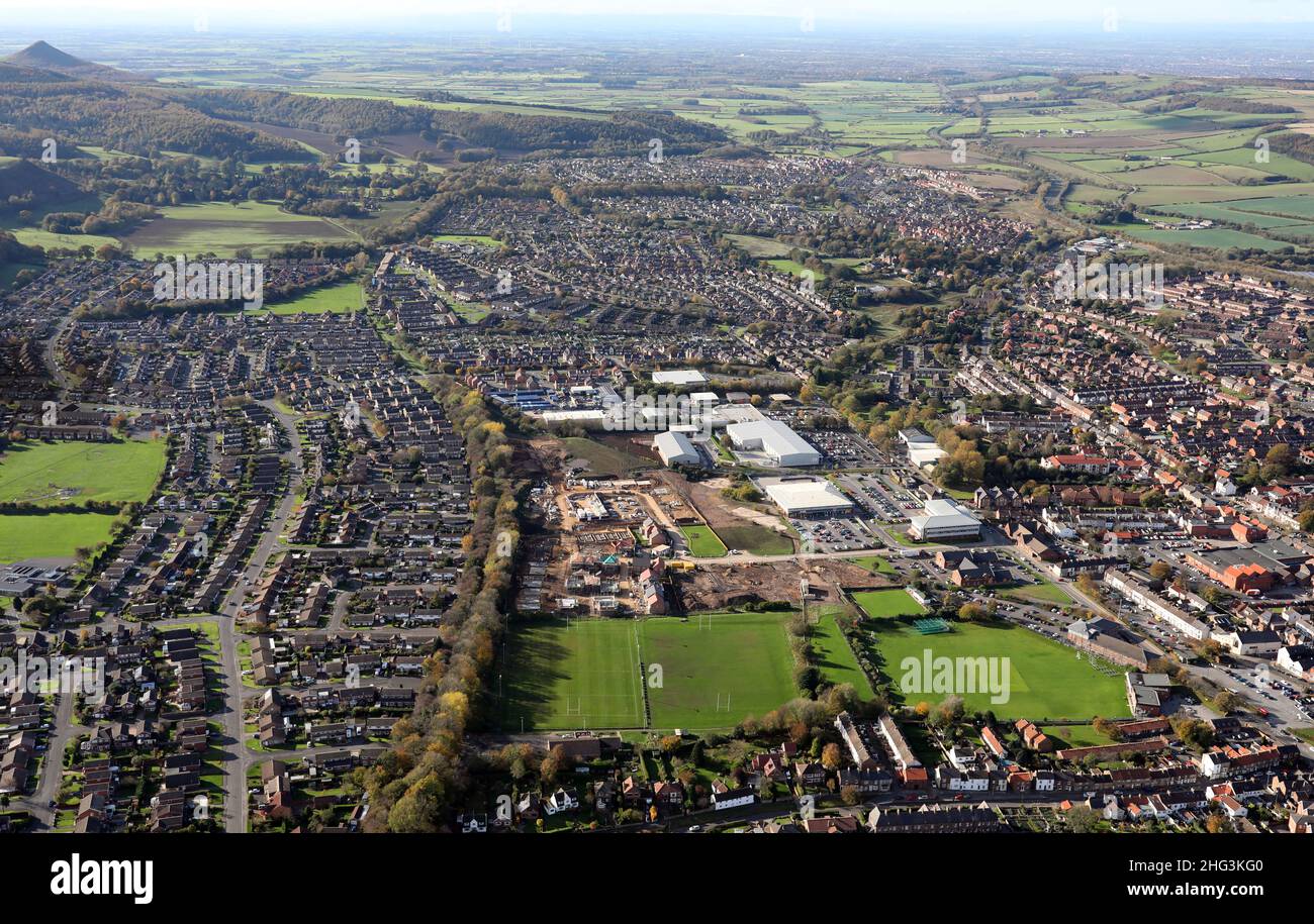 Vue aérienne de Guisborough, nord-est de l'Angleterre Banque D'Images