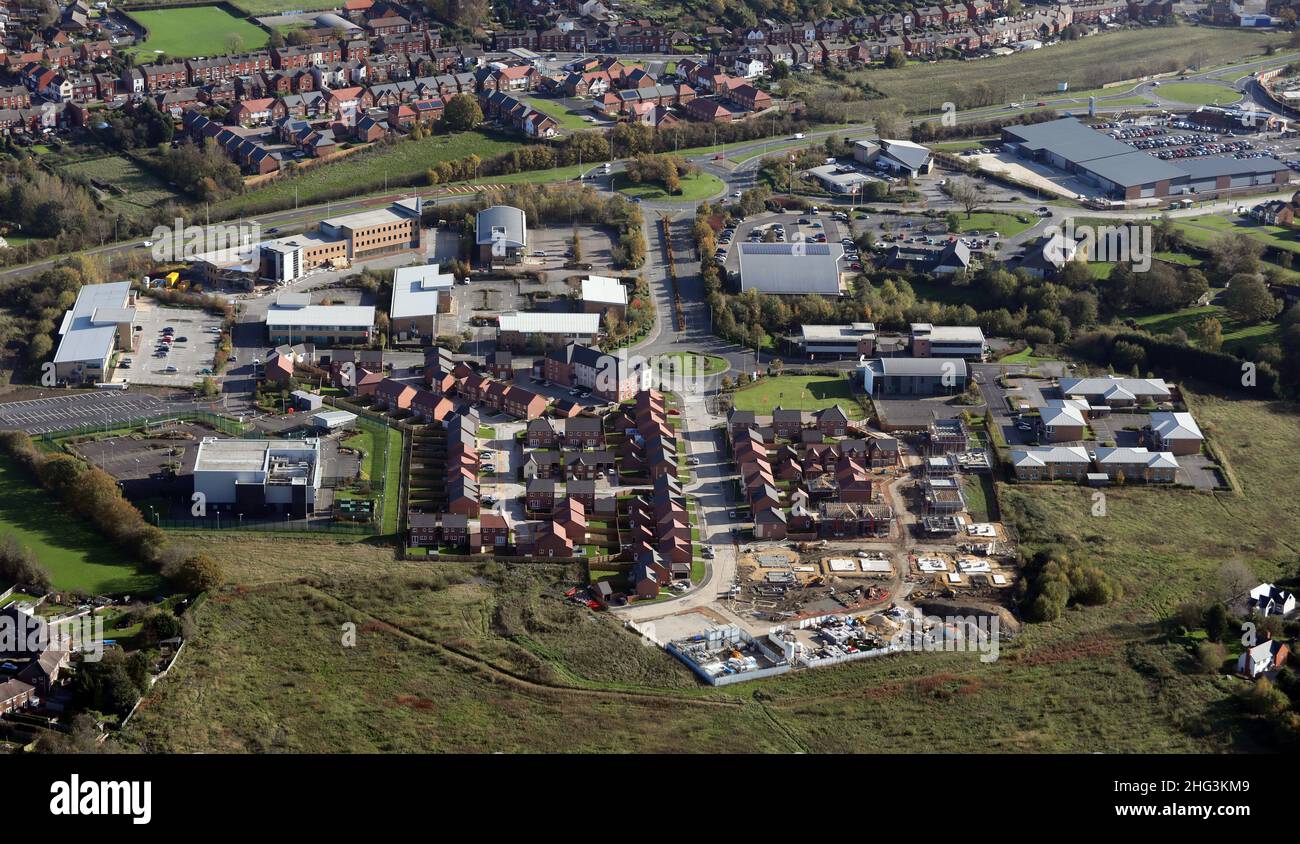 Vue aérienne du parc d'activités Paragon à Wakefield, West Yorkshire Banque D'Images