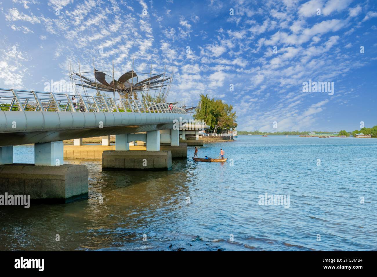 Image libre de droit de haute qualité du pont piétonnier Ninh Kieu CAN Tho Banque D'Images