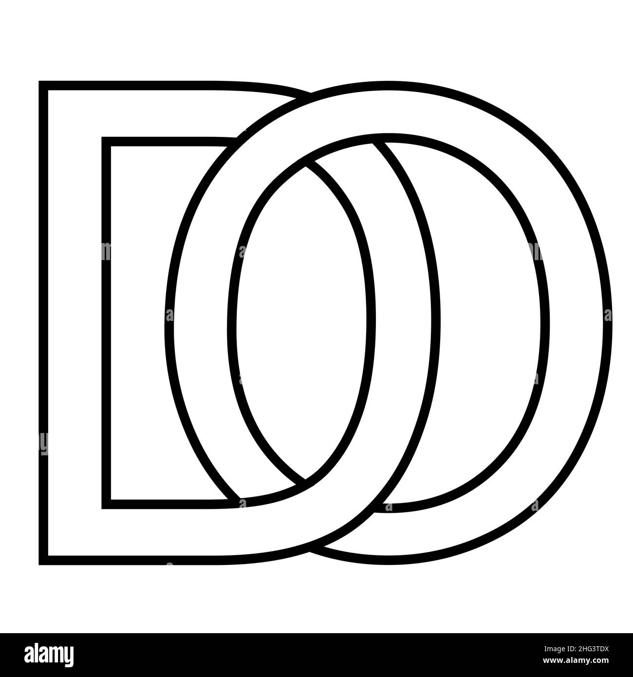 Logo, do od, icon sign do interlaced letters d o Illustration de Vecteur