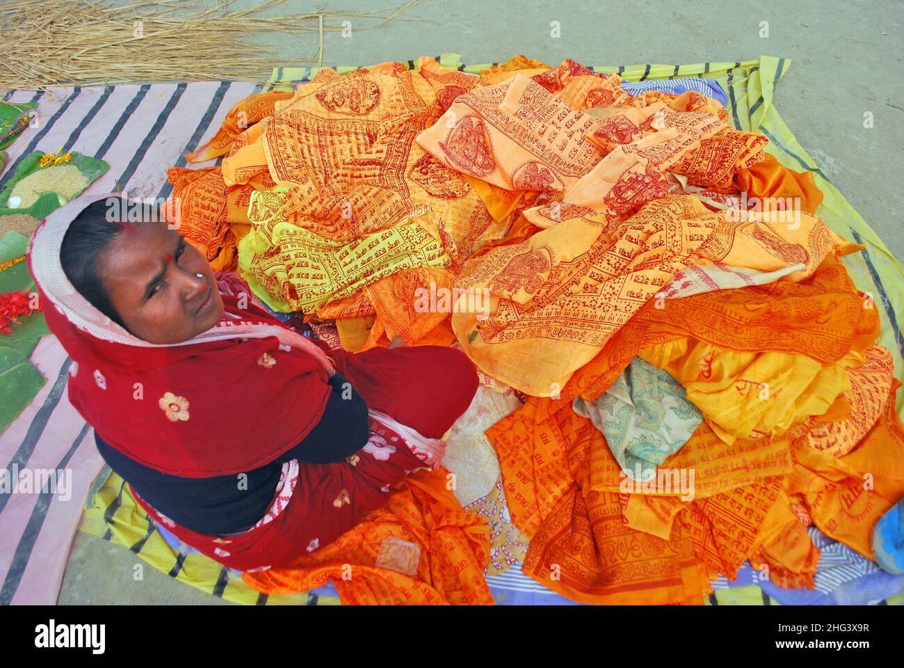 le vandour à ganga sagar fair à l'ouest du bengale inde Banque D'Images