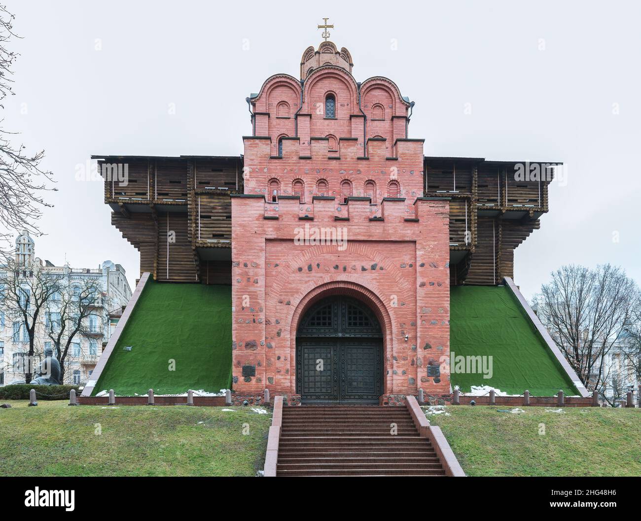 Monument historique 'Golden Gate à Kiev', Ukraine. Banque D'Images