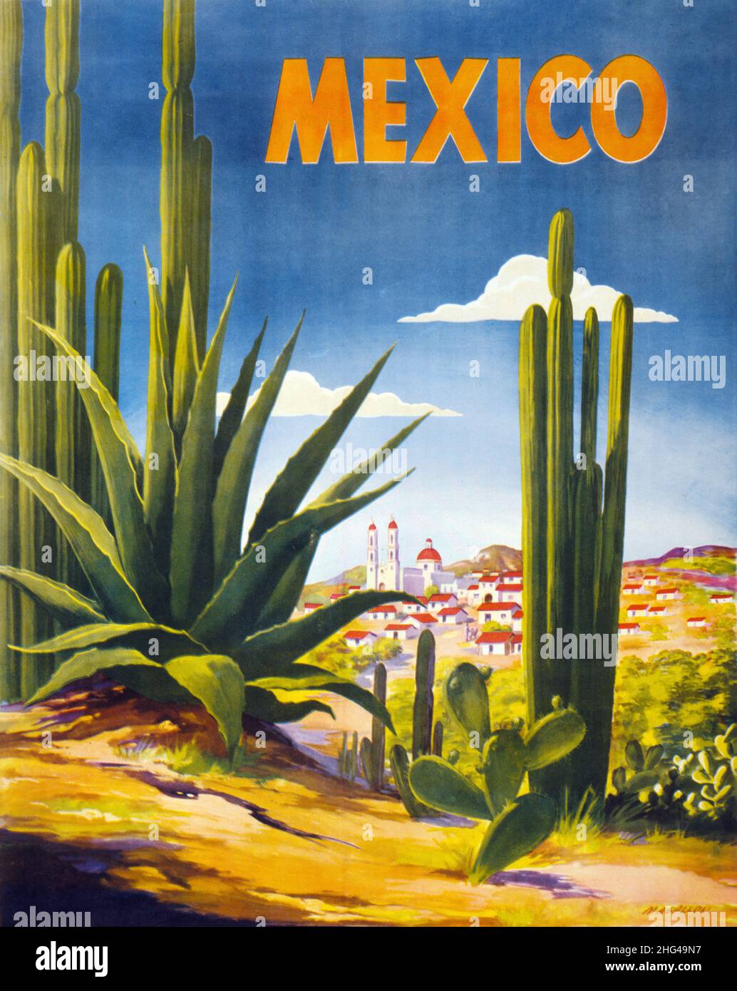 Mexique par José Luis Sanz-Magallón (1926-2000). Affiche publiée en 1952 au Mexique. Banque D'Images