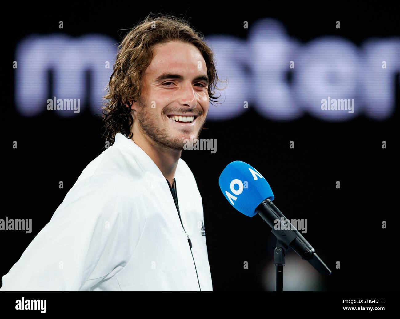 Melbourne, Australie.18th janvier 2022.STEFANOS TSITSIPAS (GRE) en action le jour 2 à l'Open d'Australie 2022 le mardi 2022 janvier, Melbourne Park crédit: Corleve/Alay Live News Banque D'Images