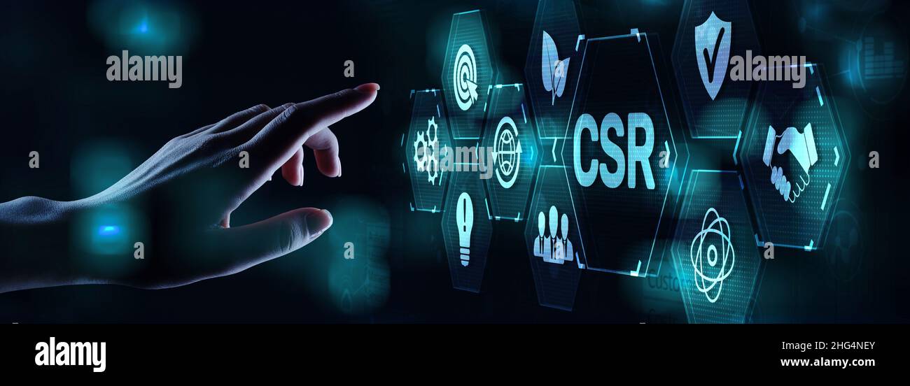 RSE responsabilité sociale des entreprises concept de financement des affaires. Banque D'Images