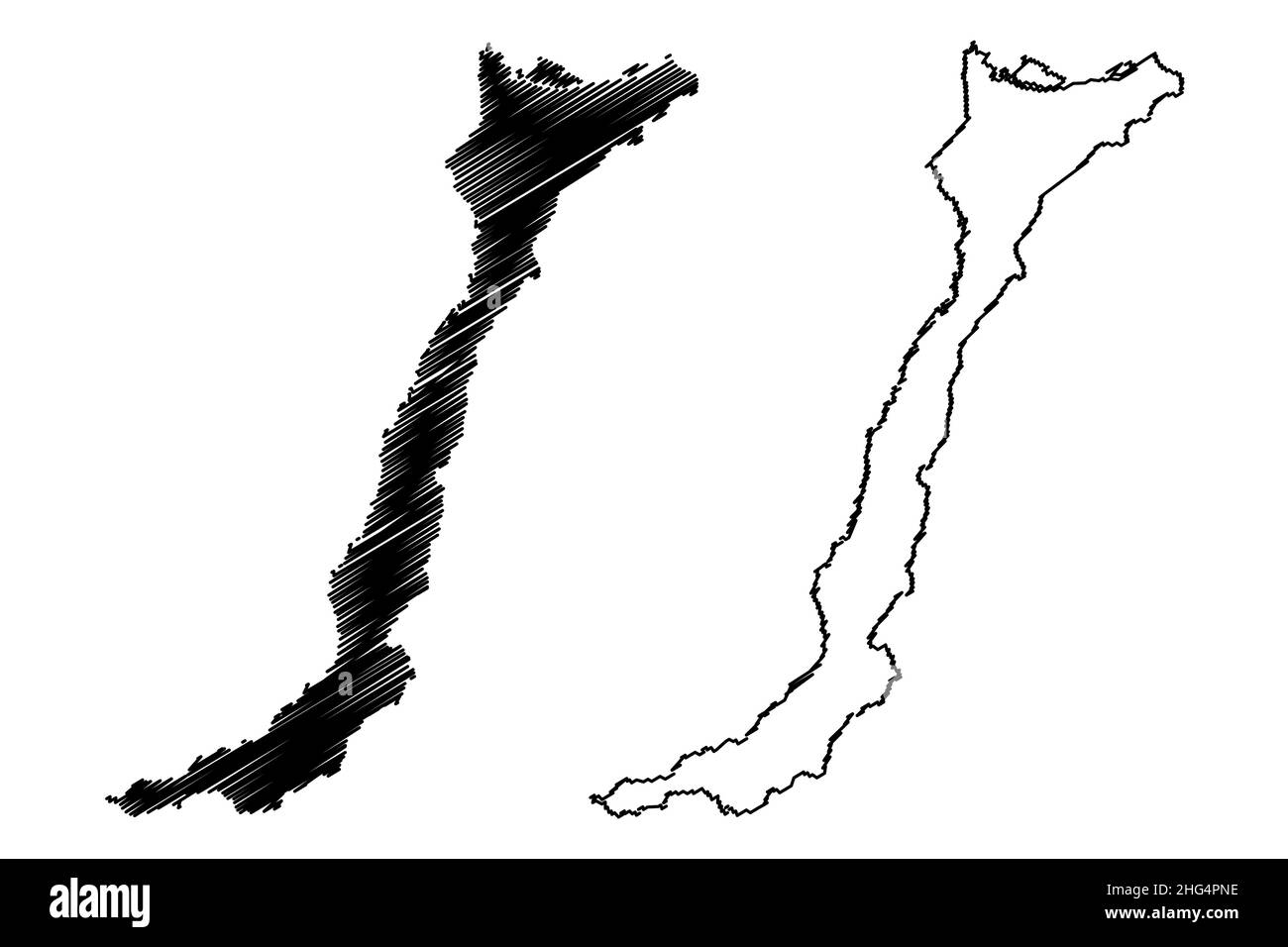 Benjamin constant municipalité (état d'Amazonas, municipalités du Brésil, République fédérative du Brésil) carte illustration vectorielle, scribble sketch Benj Illustration de Vecteur