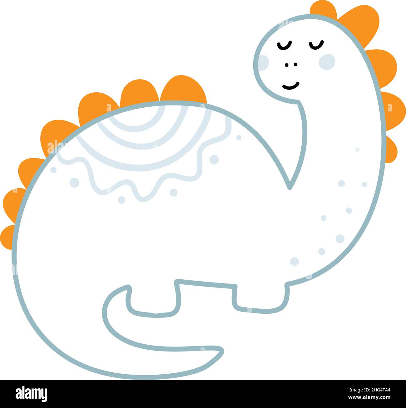 Un joli petit dino à motif vectoriel dessiné à la main.Sweet Cool Dinosaur illustration pour t-shirt de bébé, vêtements pour enfant garçon, invitation, simple dessin scandinave pour enfant Illustration de Vecteur