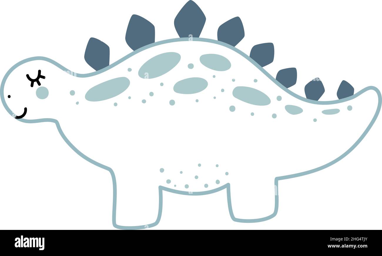 Un joli petit dino à motif vectoriel dessiné à la main.Sweet Cool Dinosaur illustration pour t-shirt de bébé, vêtements pour enfant garçon, invitation, simple dessin scandinave pour enfant Illustration de Vecteur