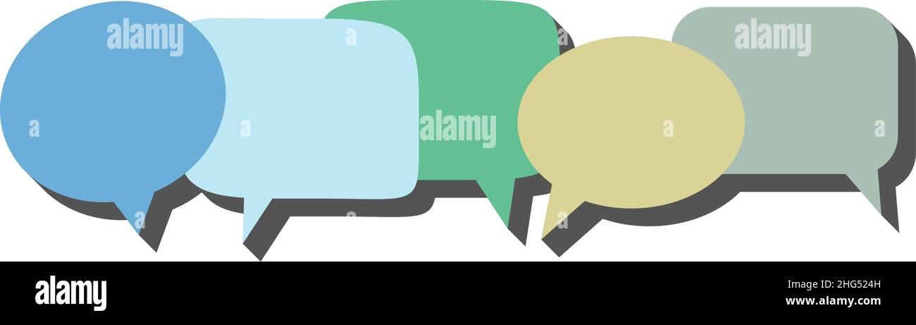 ensemble de bulles de parole colorées avec ombre portée, illustration vectorielle Illustration de Vecteur