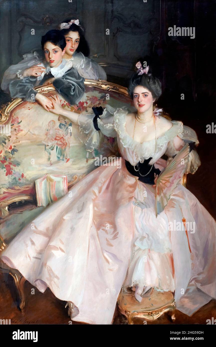 Mme Carl Meyer et ses enfants par John Singer Sargent (1856-1925), huile sur toile, 1896 Banque D'Images