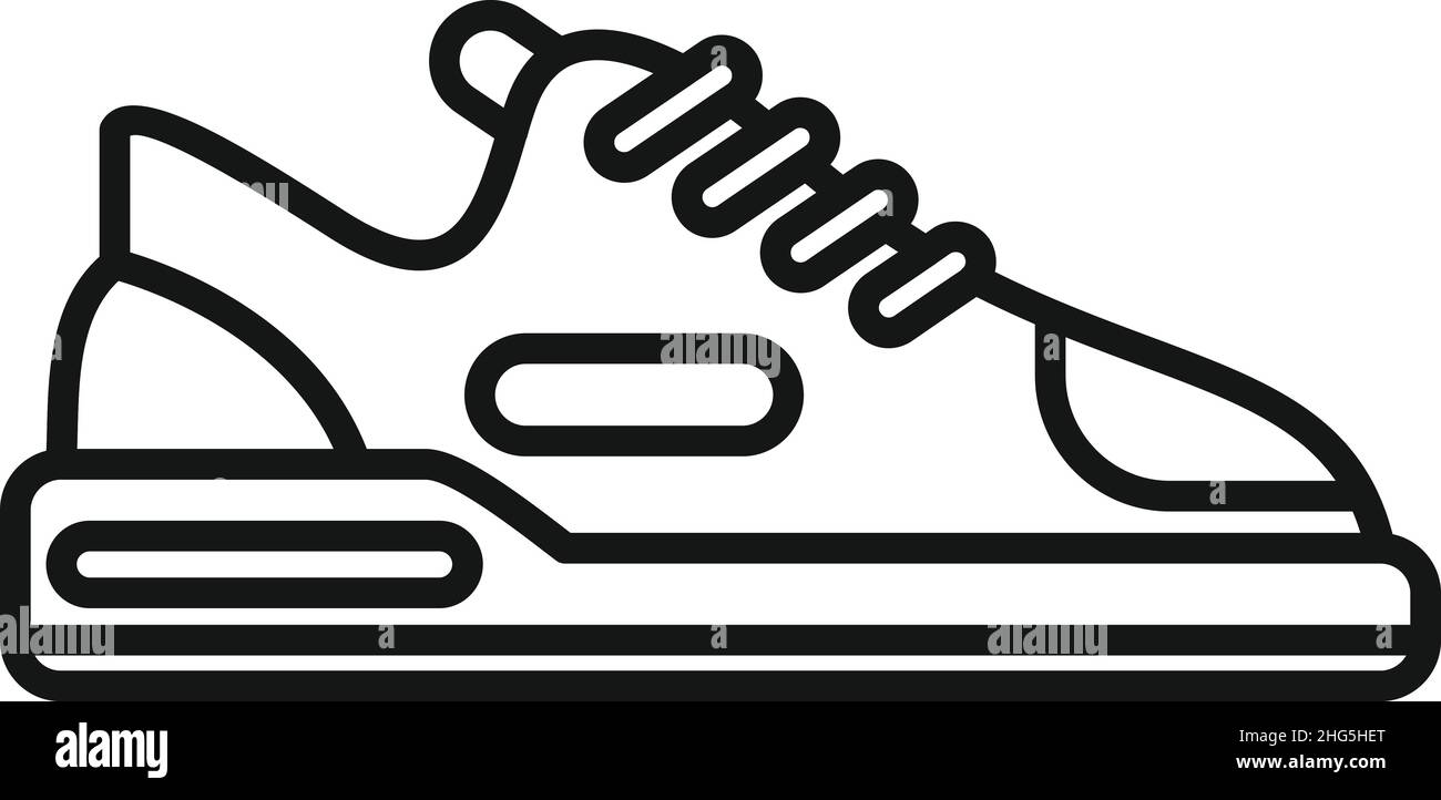 Vecteur de contour de l'icône de la sneaker.Chaussures de sport.Conception de chaussures Illustration de Vecteur