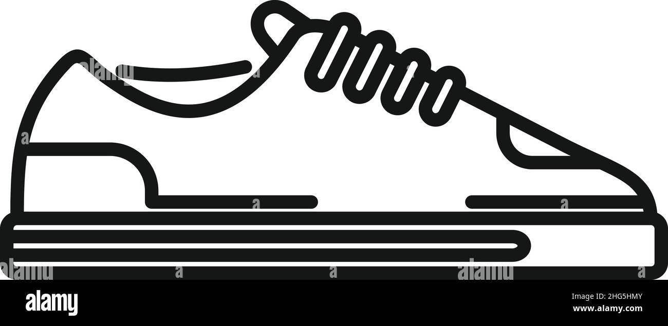 Vecteur de contour de l'icône de la sneaker sport.Course de fitness.Conception des chaussures Illustration de Vecteur