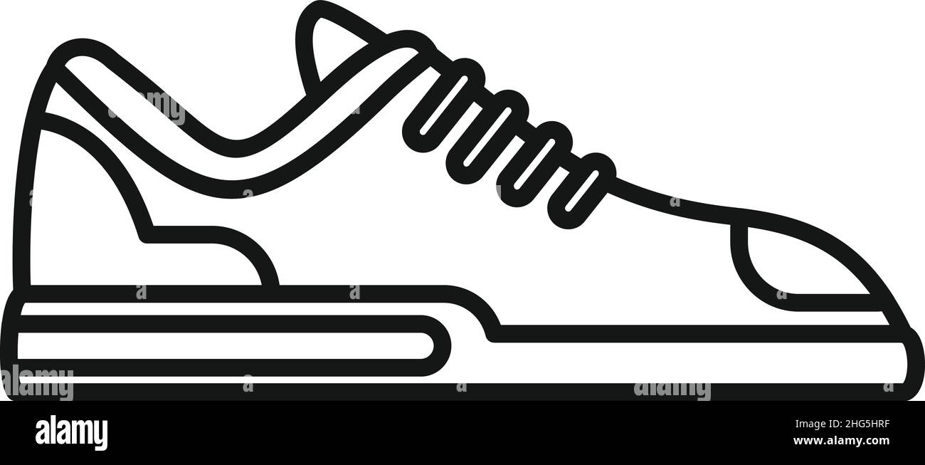 Vecteur de contour d'icône de basket-fitness.Chaussures de sport.Exécuter la conception Illustration de Vecteur