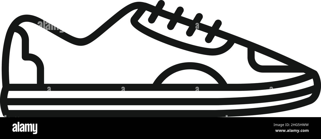 Vecteur de contour d'icône de sneaker homme.Chaussures de sport.Courez à la mode Illustration de Vecteur