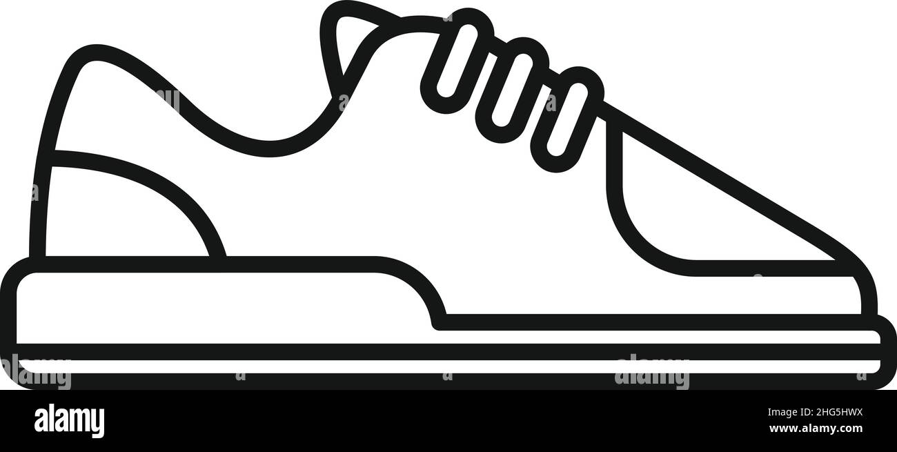 Vecteur de contour d'icône de basket.Chaussures de sport.Exécuter la conception Illustration de Vecteur