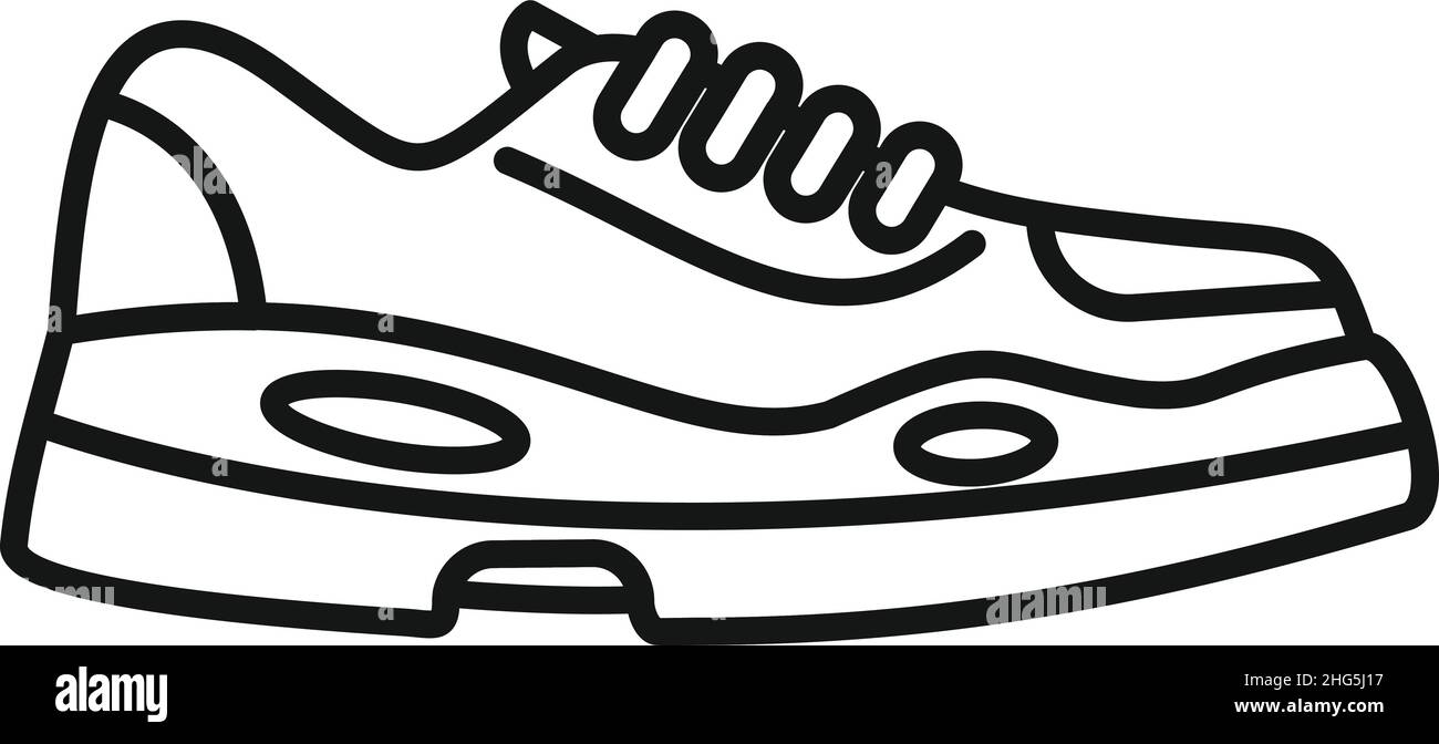 Vecteur de contour de l'icône de la sneaker pneumatique.Design sport.Faites du sport Illustration de Vecteur