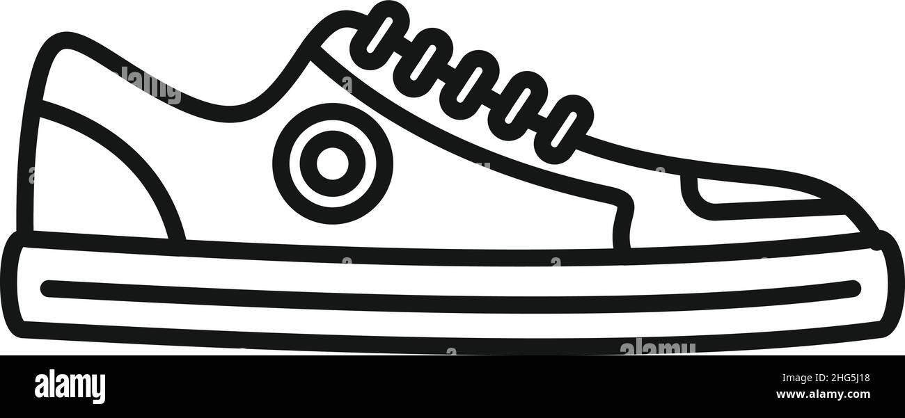 Vecteur de contour de l'icône de la sneaker active.Design sport.Course de patin Illustration de Vecteur