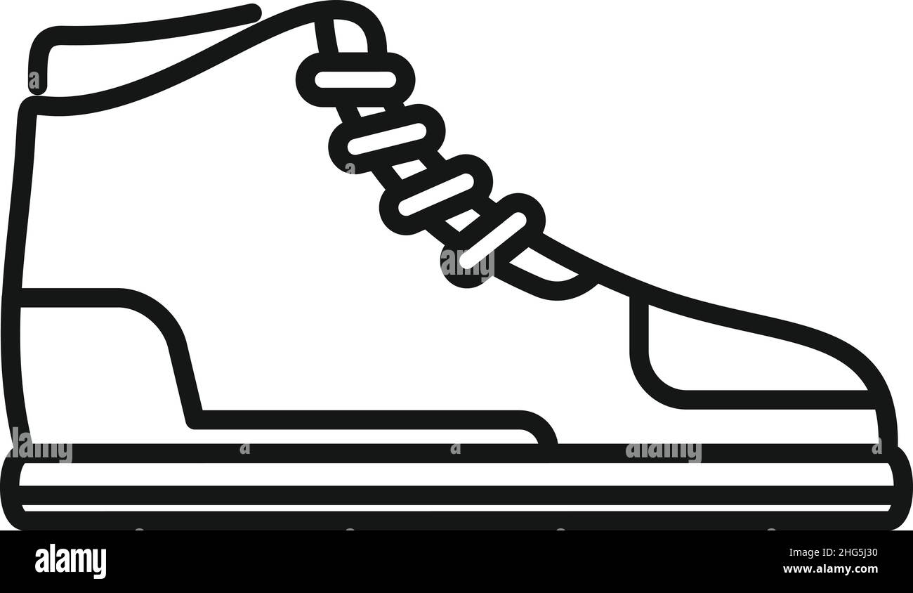 Vecteur de contour d'icône de basket-ball.Chaussures de sport.Mode moderne Illustration de Vecteur