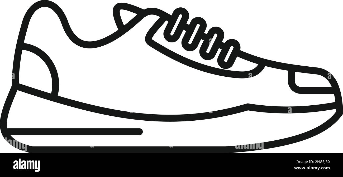 Nettoyez le vecteur de contour de l'icône de la sneaker.Chaussures de sport.Mode moderne Illustration de Vecteur