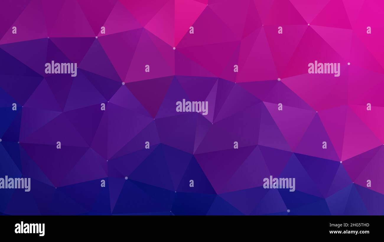Fond de motif vectoriel polygonal bleu, violet et rose.Résumé plein cadre 3D triangulaire bas style poly dégradé arrière-plan en résolution 4K. Banque D'Images