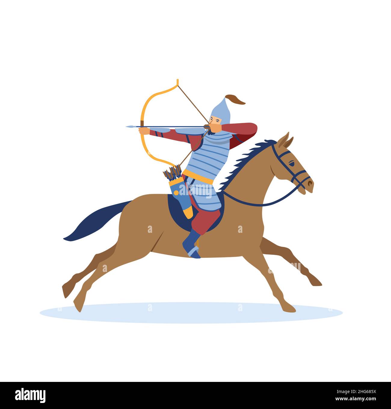 Concept de conquête mongol.Temps de Gengis Khan Illustration de Vecteur