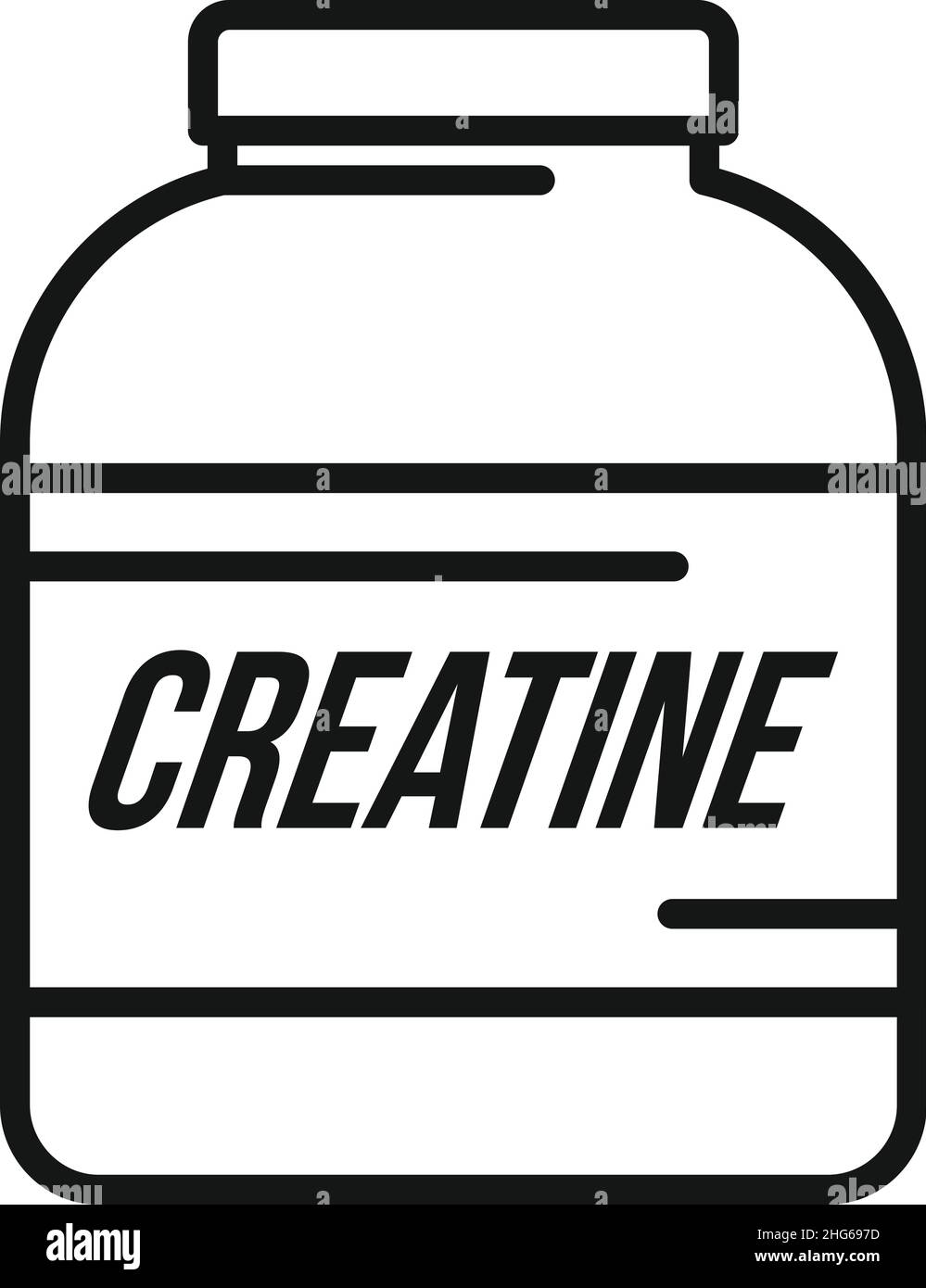 Vecteur de contour de l'icône de masse de protéines.Conteneur sport.Salle de gym Illustration de Vecteur