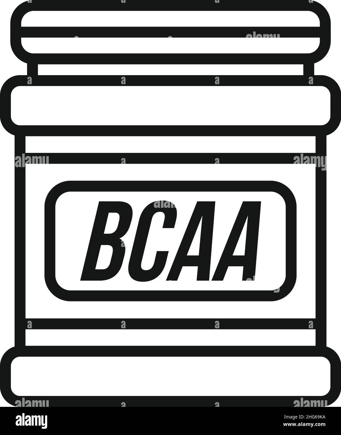 Vecteur de contour de l'icône de masse de protéines.Nutrition sportive.Nourriture pour la salle de gym Illustration de Vecteur