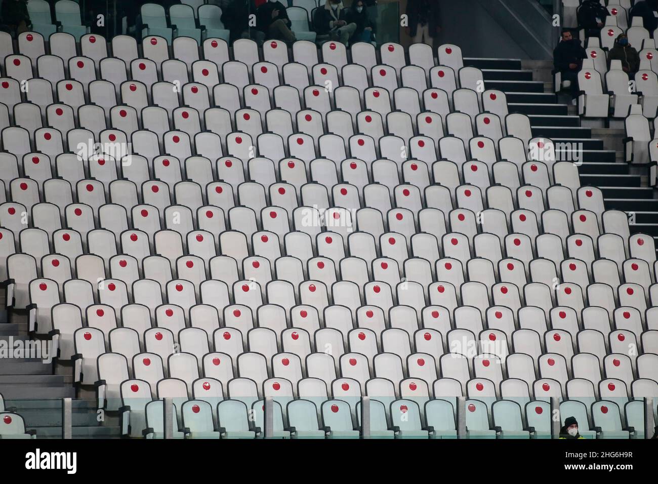 Turin, Italie -le 18 janvier 2022, pendant la coupe italienne, Coppa Italia, partie du match de football 16 entre Juventus FC et UC Sampdoria le 18 janvier 2022 au stade Allianz de Turin, Italie - photo: Nderim Kacili/DPPI/LiveMedia Banque D'Images