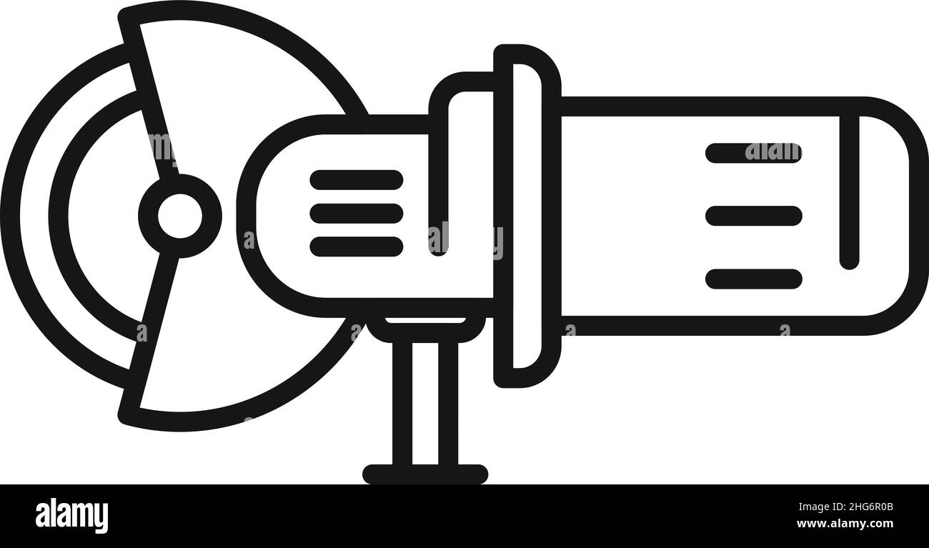 Vecteur de contour de l'icône de la machine à moudre.Meuleuse.Couteau à main Illustration de Vecteur