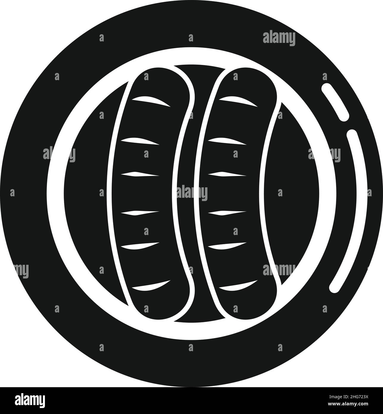 Symbole saucisse barbecue vecteur simple.Grille à fourche.Viande alimentaire Illustration de Vecteur