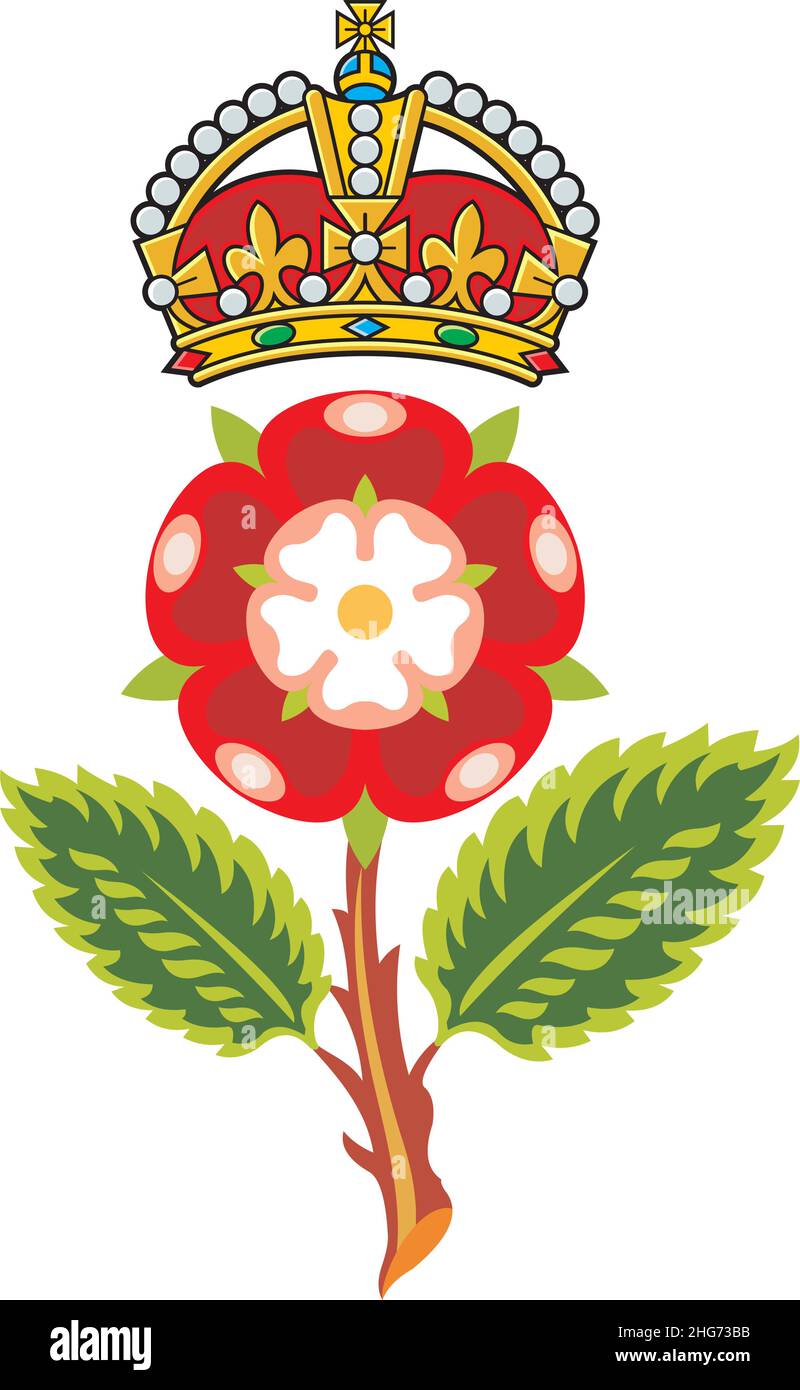 Tudor rose Royal bage d'Angleterre Illustration de Vecteur