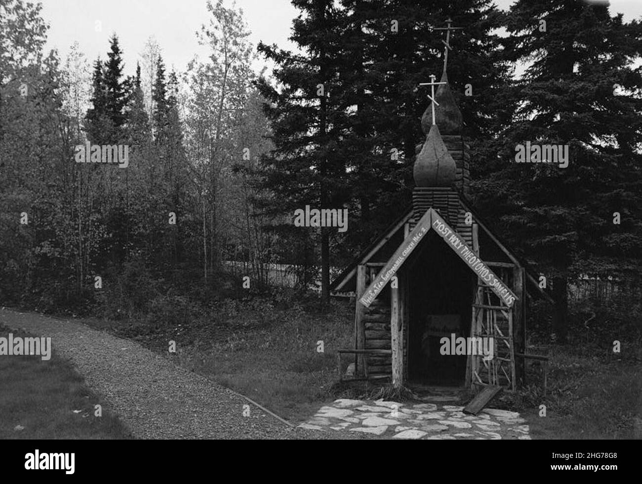 Sanctuaire à Théotokos, Eklutna, Anchorage, AK. Banque D'Images