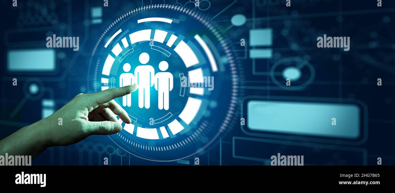 Le gestionnaire des RH sélectionne le candidat à embaucher.Gestion des ressources humaines, recrutement, emploi, concept d'entreprise de chasse au pavillon. Banque D'Images