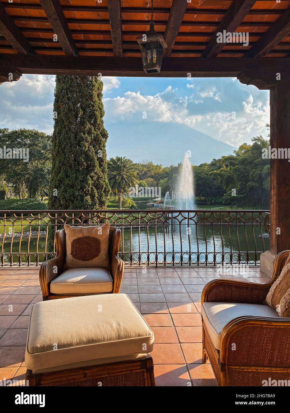 Villa bokeh est un hôtel de luxe à Antigua Guatemala Banque D'Images