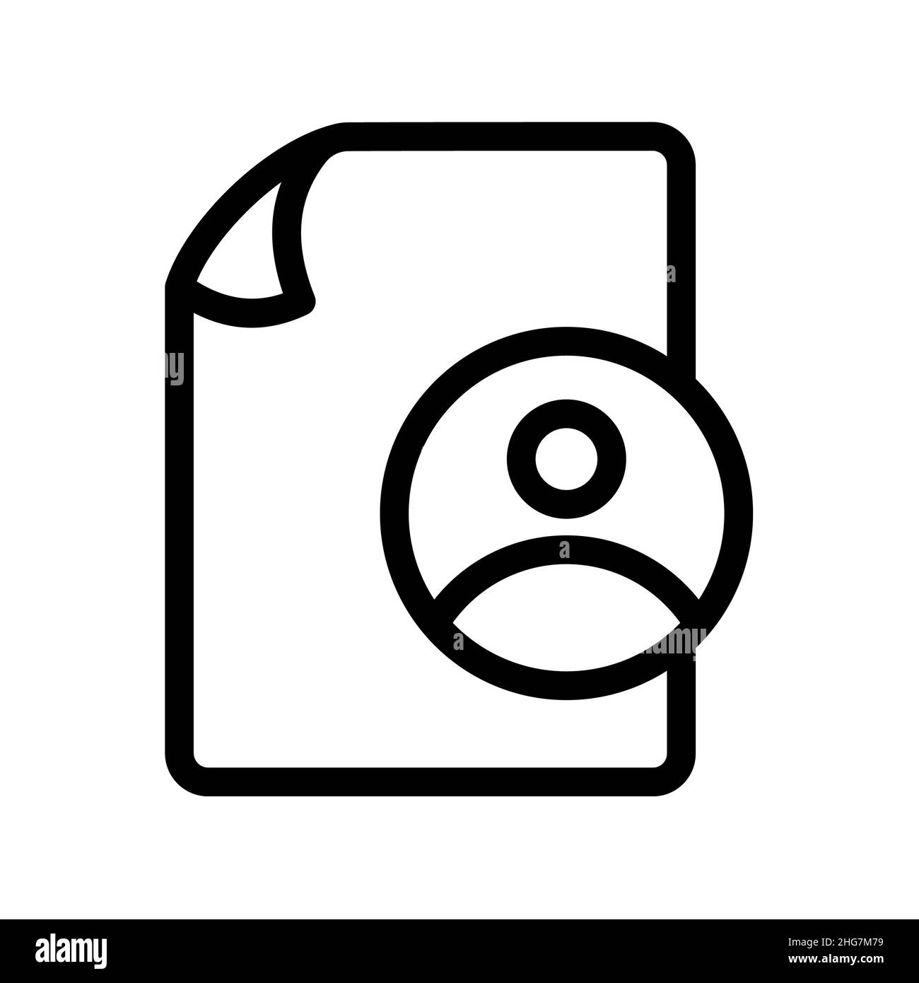 fichier de document personnel compte de page papier utilisateur une seule icône isolée avec illustration vectorielle de style Banque D'Images