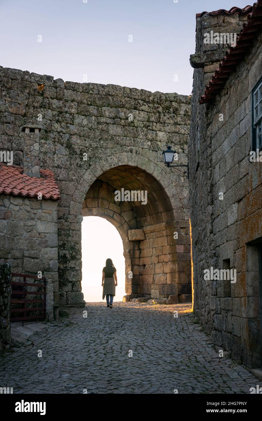 Entrée du château du village historique de Sortelha, au Portugal Banque D'Images